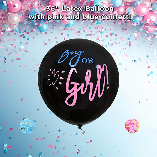 Gender reveal Balloon and Confetti